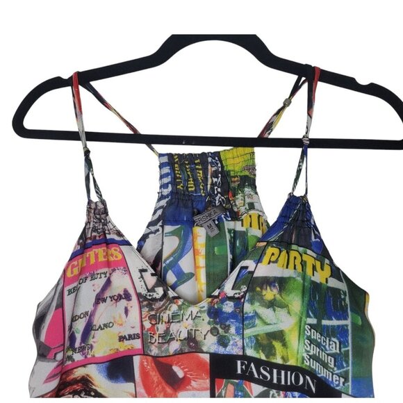 Bershka Mini Pop Art Dress Size M Vibrant Colorful Art To Wear Fashion Statement - Picture 2 of 11